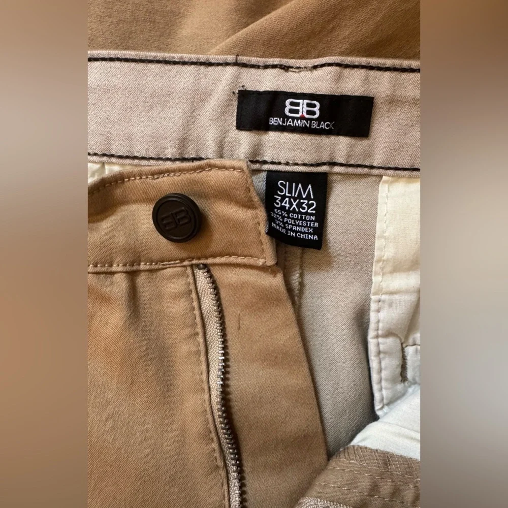 Benjamin khaki Jeans Men's Slim 34x31 Stretch Straight Leg Casual Denim Pants